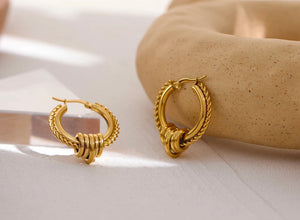 Stacked Ring Hoop Earrings