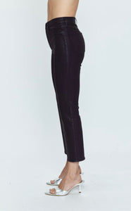 Purple Coated Cropped Pant