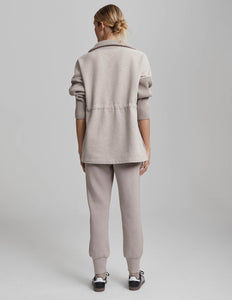 Cotswold Longline Zip Jacket in Taupe Marl