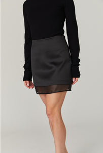 Structured Satin Mini Skirt