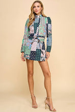 Load image into Gallery viewer, Abstract Print High Neckline Cropped Jacket
