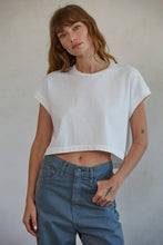 Load image into Gallery viewer, RJ3166 | Cotton  Washed Crew Neck Crop Top
