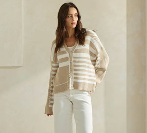 Color Block Stripe Cardigan