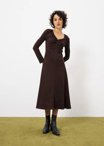 Chocolate Woven Midi Dress