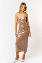 Load image into Gallery viewer, LACE UP SEQUIN CORSET TOP W/ MAXI SKIRT
