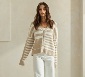 Color Block Stripe Cardigan