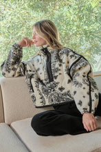 Load image into Gallery viewer, Floral Sherpa Fleece Half-Zip Pullover Jacket
