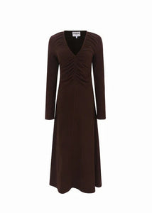 Chocolate Woven Midi Dress