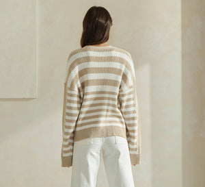 Color Block Stripe Cardigan