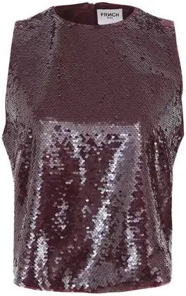 Bordeaux Sequin Top