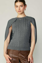 Load image into Gallery viewer, Charcoal Cape Sweater
