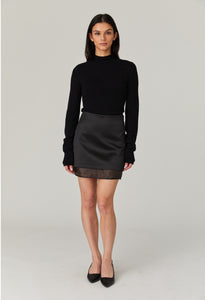 Structured Satin Mini Skirt