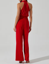 Load image into Gallery viewer, Satin Red Drape Front Blouse
