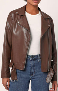 Brown Faux Leather Jacket