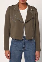 Load image into Gallery viewer, Olive Neoprene Bomber Jacket
