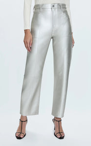 Taylor High Rise Arched Party Pant in Silver