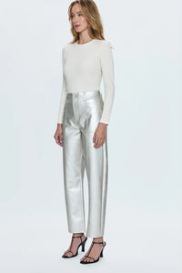 Taylor High Rise Arched Party Pant in Silver