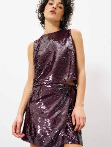 Bordeaux Sequin Top