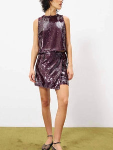 Bordeaux Sequin Top