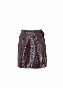 Bordeaux Sequin Skirt