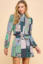 Load image into Gallery viewer, Abstract Print High Neckline Cropped Jacket
