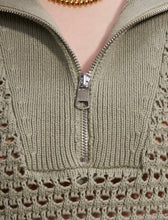 Load image into Gallery viewer, Baines Half Zip Knit Tank - Seagrass - Kirk and VessVarley
