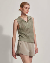 Load image into Gallery viewer, Baines Half Zip Knit Tank - Seagrass - Kirk and VessVarley
