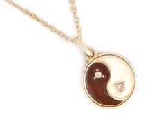 Load image into Gallery viewer, Balance - Yin Yang Forcaté Enamel Coin Steel Necklace - Kirk and VessHoopLa Style
