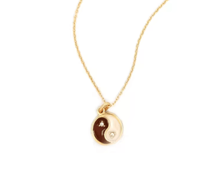 Balance - Yin Yang Forcaté Enamel Coin Steel Necklace - Kirk and VessHoopLa Style