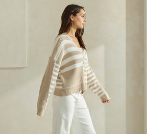 Color Block Stripe Cardigan