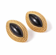 Load image into Gallery viewer, Black Marquis Stud Earrings - Kirk and VessKirk and Vess
