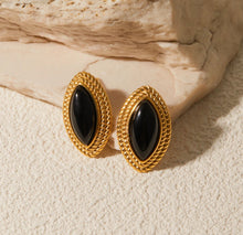 Load image into Gallery viewer, Black Marquis Stud Earrings - Kirk and VessKirk and Vess
