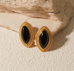 Black Marquis Stud Earrings - Kirk and VessKirk and Vess