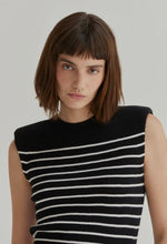 Load image into Gallery viewer, Blake Striped Power Shoulder Sleeveless Sweater - Kirk and VessCrescent
