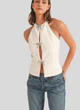 Load image into Gallery viewer, Bow Front Top in Ivory - Kirk and VessUnder $100
