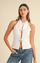 Load image into Gallery viewer, Bow Front Top in Ivory - Kirk and VessUnder $100
