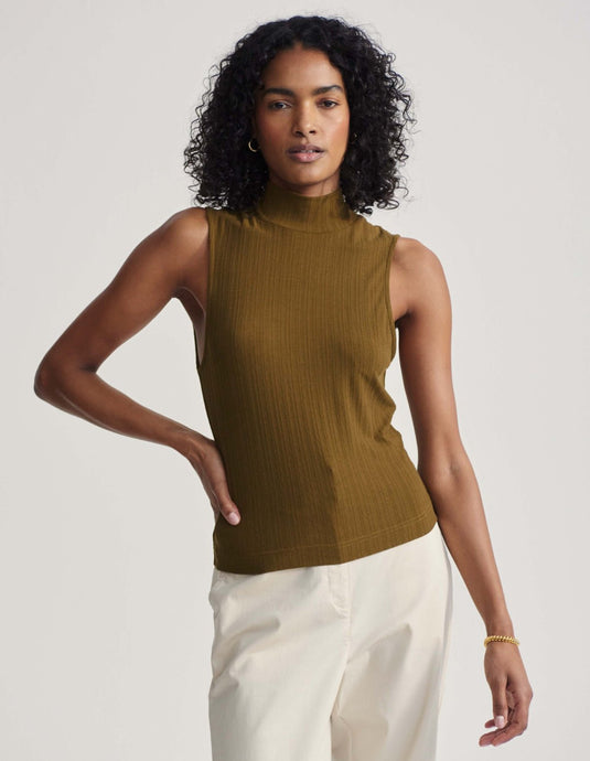 Caley Fitted Rib Tank Olive - Kirk and VessVarley