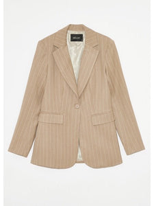 Camel Pinstripe Blazer - Kirk and VessDeluc