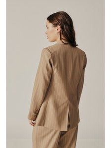 Camel Pinstripe Blazer - Kirk and VessDeluc