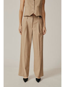 Camel Pinstripe Trouser Pant - Kirk and VessDeluc