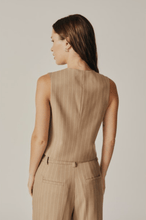 Load image into Gallery viewer, Camel Pinstripe Vest - Kirk and VessDeluc
