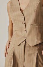 Load image into Gallery viewer, Camel Pinstripe Vest - Kirk and VessDeluc
