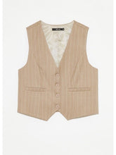 Load image into Gallery viewer, Camel Pinstripe Vest - Kirk and VessDeluc
