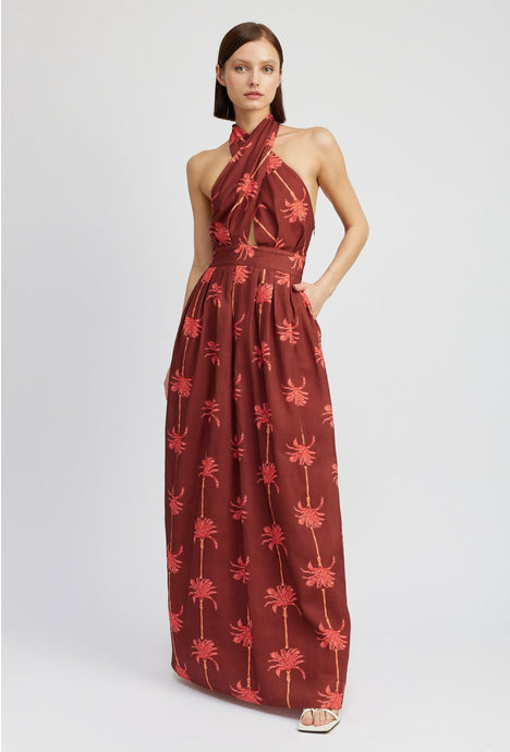 Conversational Palm Maxi Dress - Kirk and VessEn Saison