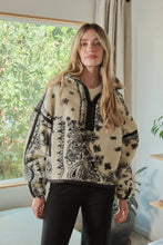 Load image into Gallery viewer, Floral Sherpa Fleece Half-Zip Pullover Jacket
