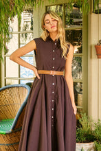 Load image into Gallery viewer, SOLID SLEEVELESS BELTED MIDI DESS
