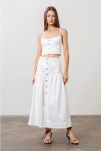 Load image into Gallery viewer, Denim Button Front Crop Top - Kirk and VessMoon River
