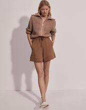 Load image into Gallery viewer, Eloise Full Zip Knit Sweater in Warm Taupe - Kirk and VessVarley
