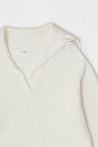 The Brixley Sweater | Ribbed Wide-Collar Sweater