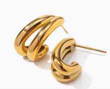 Load image into Gallery viewer, Flow Twin Hoop Huggie Earring - Kirk and VessHoopLa Style
